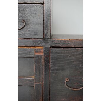 飴色 欅造り 民藝時代階段箪笥　C410 