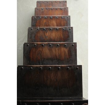 飴色 欅造り 民藝時代階段箪笥　C410 