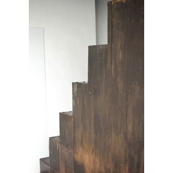 飴色 欅造り 民藝時代階段箪笥　C410 