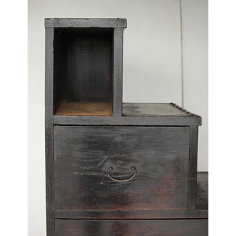 飴色 欅造り 民藝時代階段箪笥　C410 