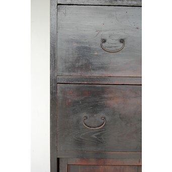 飴色 欅造り 民藝時代階段箪笥　C410 