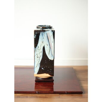 五代 清水六兵衛 瀬戸唐津花瓶　P411 