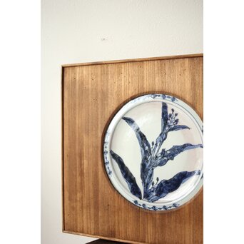 河村蜻山 飾皿 額装　P412 