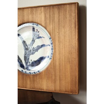 河村蜻山 飾皿 額装　P412 