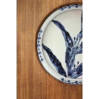 河村蜻山 飾皿 額装　P412 