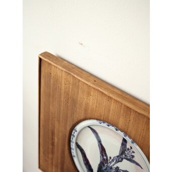 河村蜻山 飾皿 額装　P412 