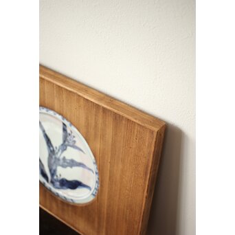 河村蜻山 飾皿 額装　P412 