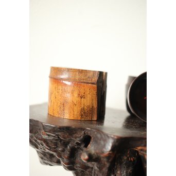 裏千家八代 一燈宗室 又玄斎花押 黒棗と竹蓋置　Q338 