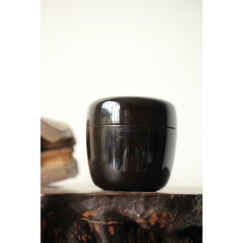 裏千家八代 一燈宗室 又玄斎花押 黒棗と竹蓋置　Q338 