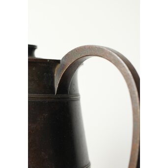 山本自爐 仏教美術 布薩形水瓶意 内鍍金銅水注 共箱　M372 