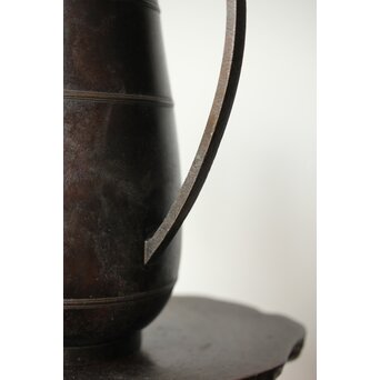 山本自爐 仏教美術 布薩形水瓶意 内鍍金銅水注 共箱　M372 