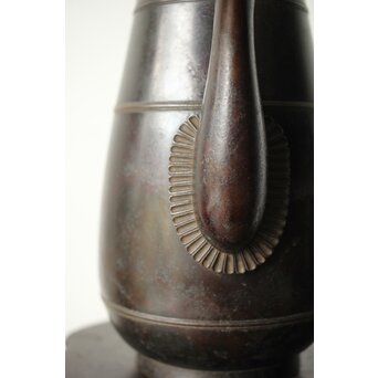 山本自爐 仏教美術 布薩形水瓶意 内鍍金銅水注 共箱　M372 