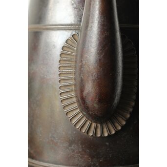 山本自爐 仏教美術 布薩形水瓶意 内鍍金銅水注 共箱　M372 