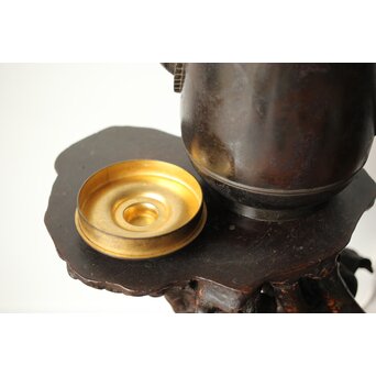 山本自爐 仏教美術 布薩形水瓶意 内鍍金銅水注 共箱　M372 