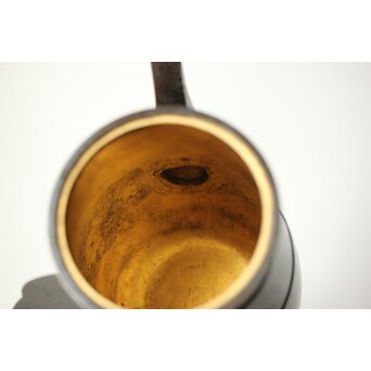 山本自爐 仏教美術 布薩形水瓶意 内鍍金銅水注 共箱　M372 