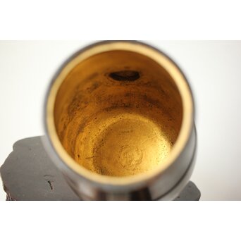 山本自爐 仏教美術 布薩形水瓶意 内鍍金銅水注 共箱　M372 