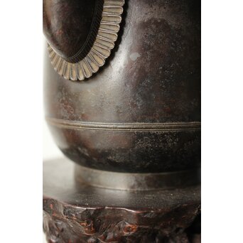 山本自爐 仏教美術 布薩形水瓶意 内鍍金銅水注 共箱　M372 