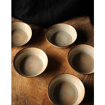 御本手 覆輪皿 五客　P414 