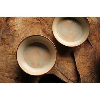 御本手 覆輪皿 五客　P414 