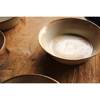 御本手 覆輪皿 五客　P414 