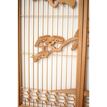 鶴松 書院欄間 5枚1組　R0321 