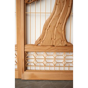 鶴松 書院欄間 5枚1組　R0321 