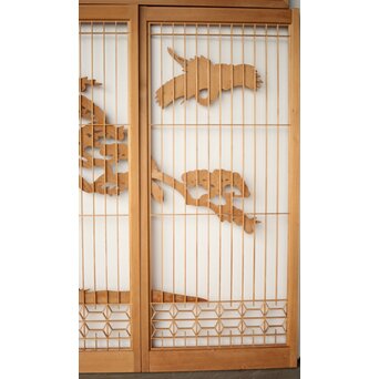 鶴松 書院欄間 5枚1組　R0321 