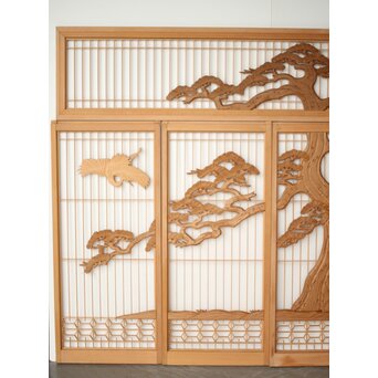 鶴松 書院欄間 5枚1組　R0321 