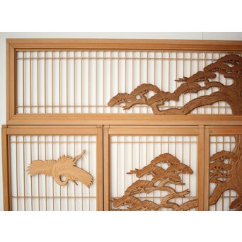 鶴松 書院欄間 5枚1組　R0321 