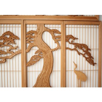 鶴松 書院欄間 5枚1組　R0321 