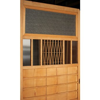 松葉組子のガラス戸　GD0190 数種のプレスガラス