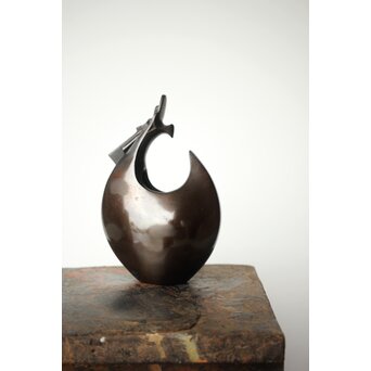 原惣右衛門作か 龍型鋳物花器　M373 