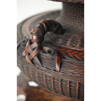 飯塚鳳斎 牡丹籠 竹花籠　U334 