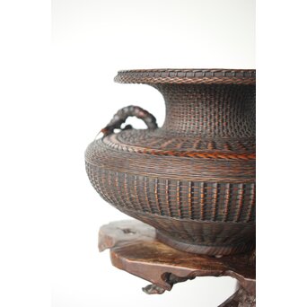 飯塚鳳斎 牡丹籠 竹花籠　U334 