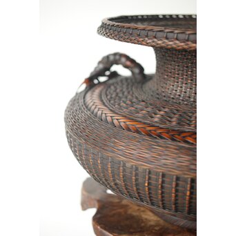 飯塚鳳斎 牡丹籠 竹花籠　U334 