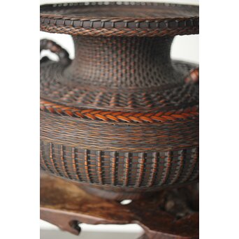 飯塚鳳斎 牡丹籠 竹花籠　U334 