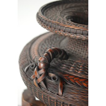 飯塚鳳斎 牡丹籠 竹花籠　U334 