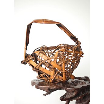 在銘 竹根 竹籠　U335 