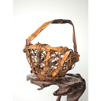 在銘 竹根 竹籠　U335