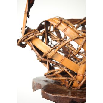 在銘 竹根 竹籠　U335 