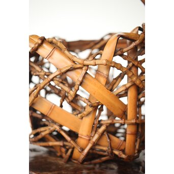 在銘 竹根 竹籠　U335 