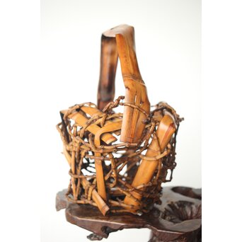 在銘 竹根 竹籠　U335 