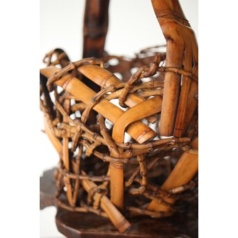 在銘 竹根 竹籠　U335 