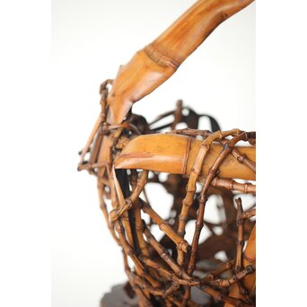 在銘 竹根 竹籠　U335 