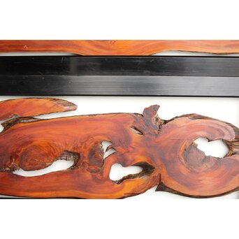 松一枚板 自然木欄間 2枚1組　R0322 