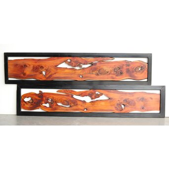 松一枚板 自然木欄間 2枚1組　R0322 B面　両面仕様です