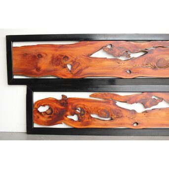 松一枚板 自然木欄間 2枚1組　R0322 