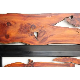 松一枚板 自然木欄間 2枚1組　R0322 