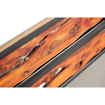 松一枚板 自然木欄間 2枚1組　R0322 