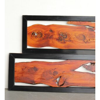 松一枚板 自然木欄間 2枚1組　R0322 